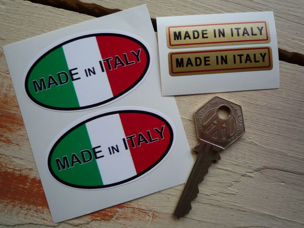 Made In Italy Stickers. Set of 4.