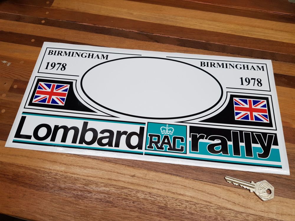 RAC Lombard Rally Birmingham 1978 Plate Sticker. 15".