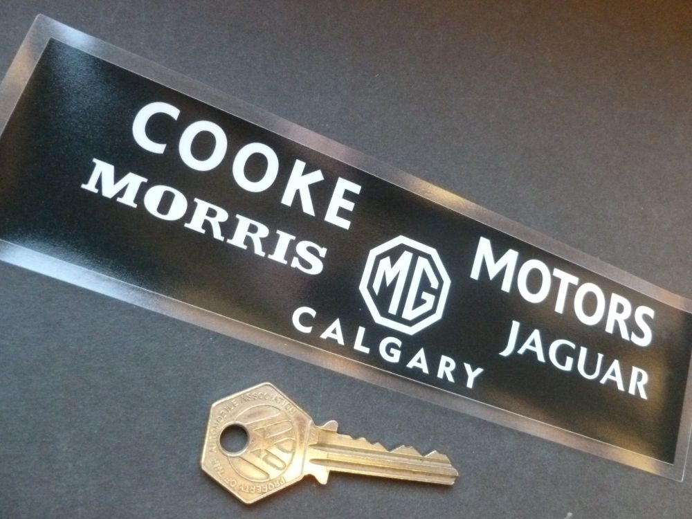 Cooke Motors Calgary. Morris, MG, Jaguar Dealers WINDOW Sticker. 8