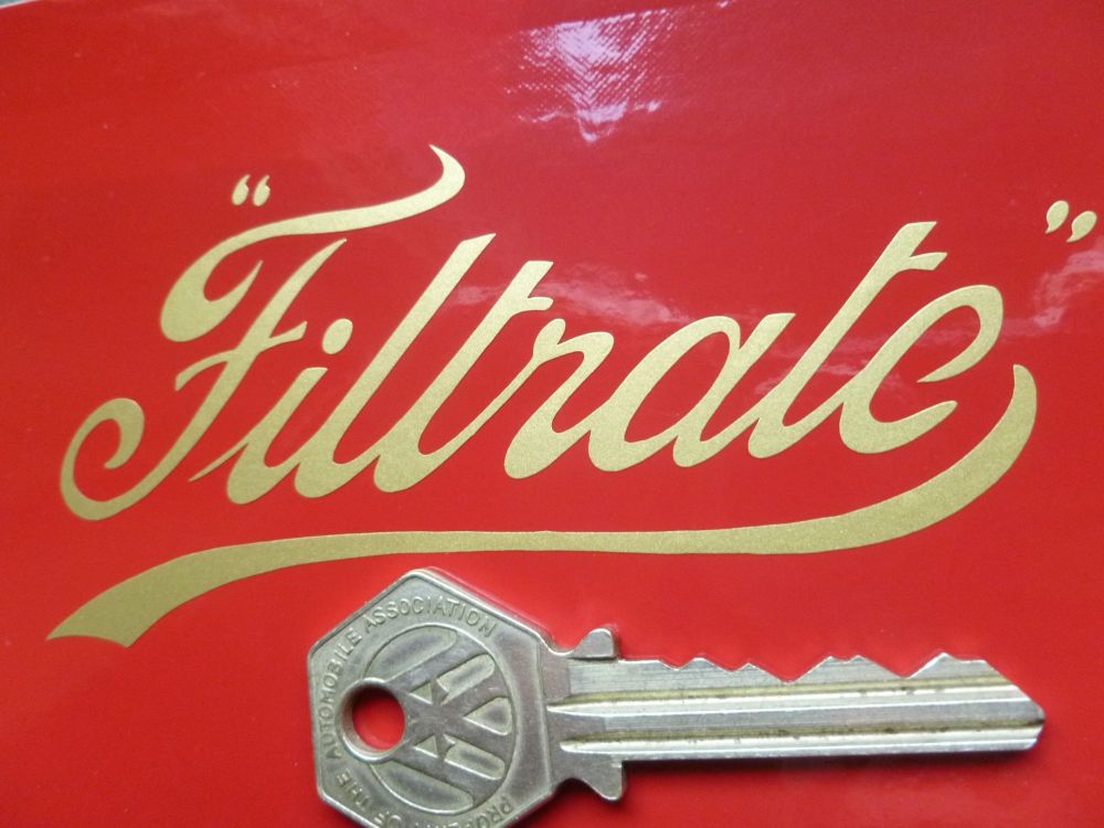 Filtrate Old Thin Style Script Cut Vinyl Sticker  4, 6 or 9