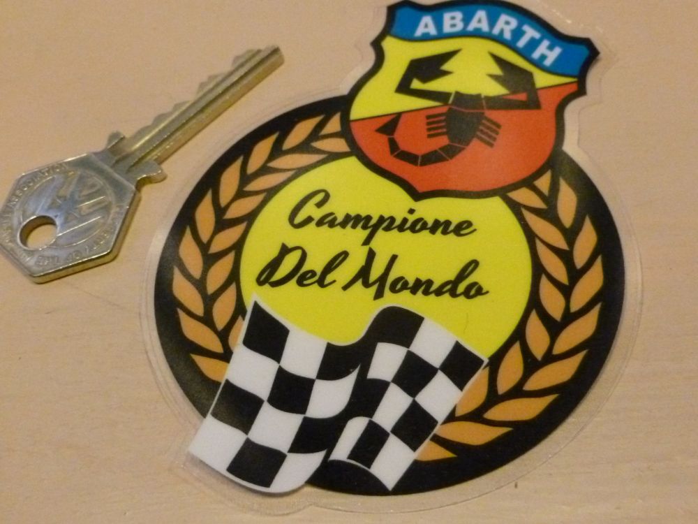 Abarth Campione Del Mondo World Champions Window Sticker 4"
