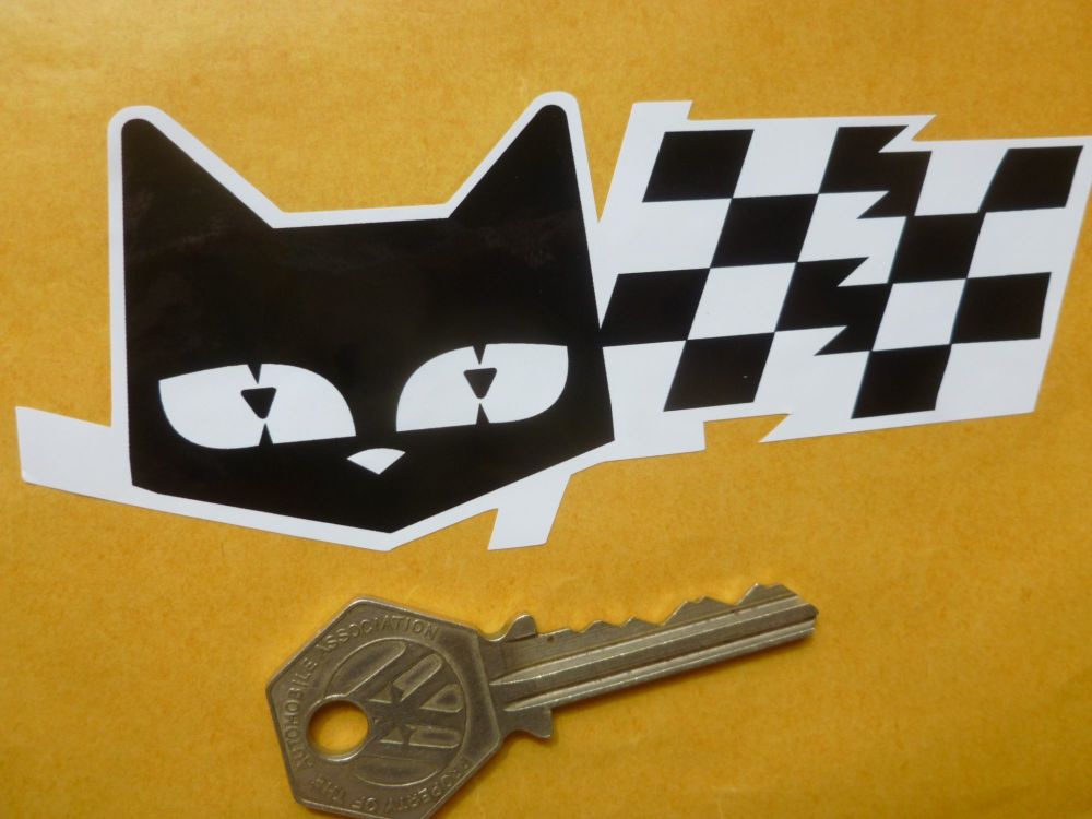 SEV Marchal Le Mans 24 Hour Cat & Chequered Flag White Eyed Stickers. 5