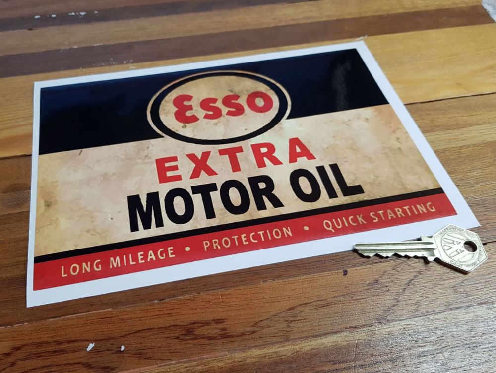 Esso Extra Motor Distressed Can Style Sticker 210mm