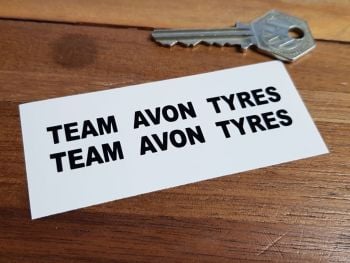 Team Avon Tyres Cut Vinyl Stickers. 3.25" Pair.