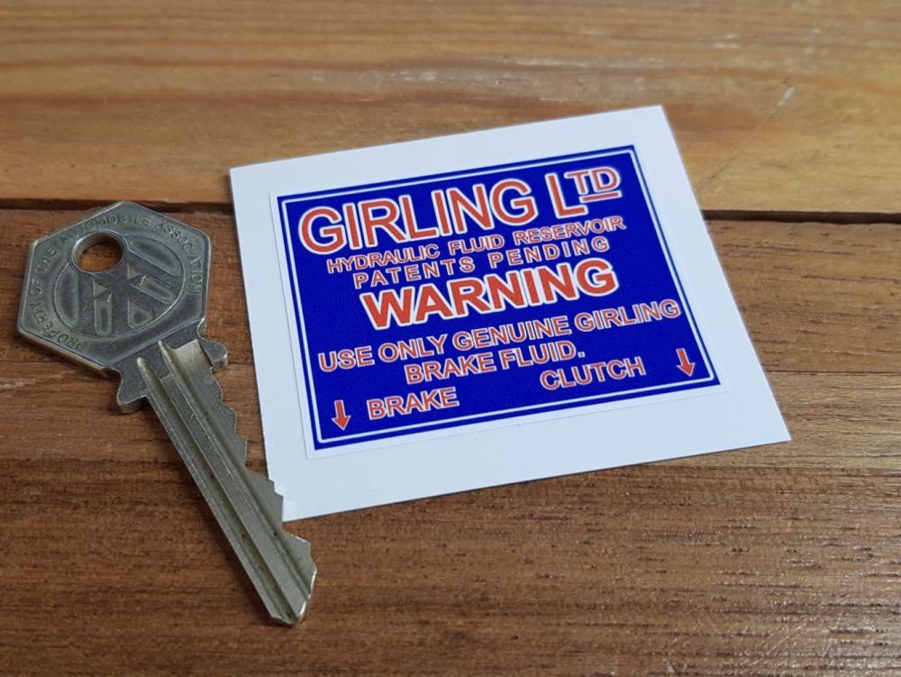 Girling Ltd Hydraulic Fluid Reservoir Sticker 2