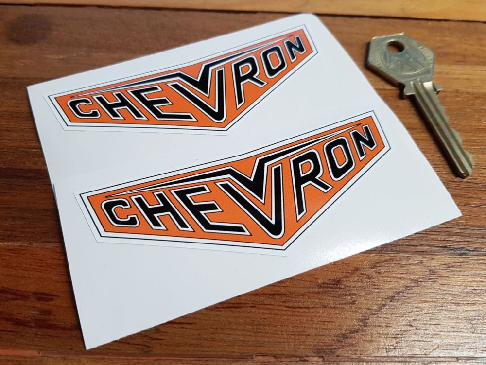Chevron Cars Badge Darker Style Stickers. 4" Pair.