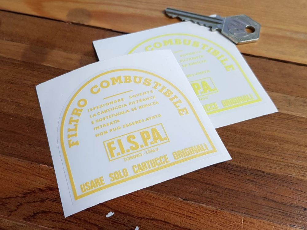 Fispa & Ferrari Fuel Filter Canister Sticker. 3".