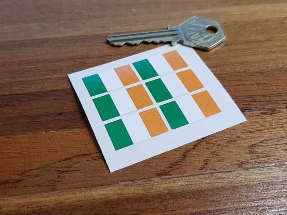 Ireland Irish Flag Small Coloured Stickers. Set of 6. 25mm.