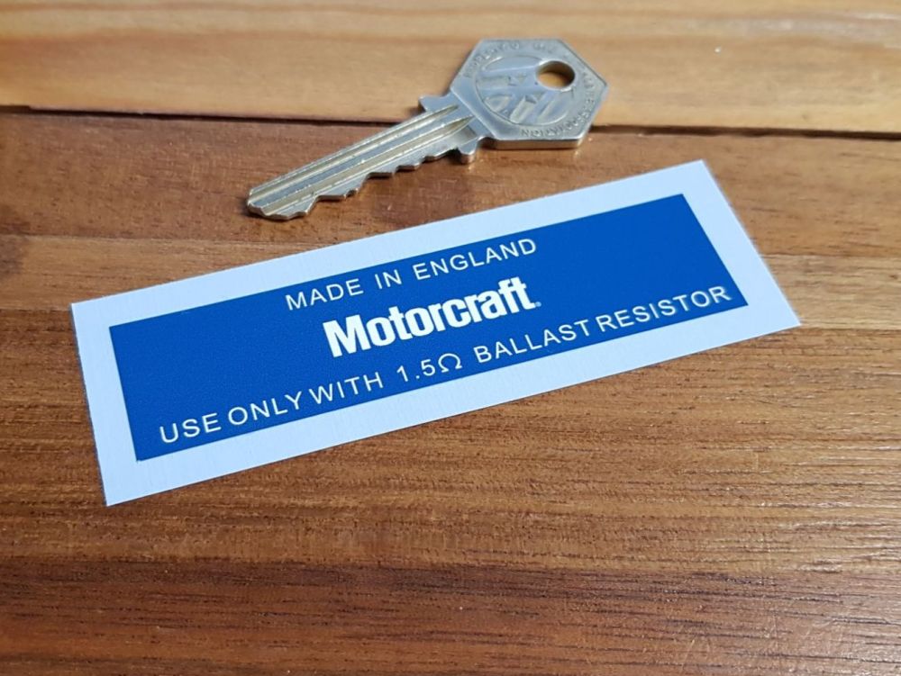Made in England Ignition Coil Sticker. Blue 1.5 Ballast Resistor. 3.5".