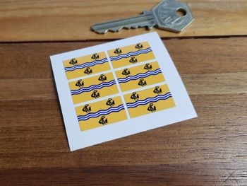 The Outer Hebrides Flag Small Coloured Stickers. Set of 6. 25mm.
