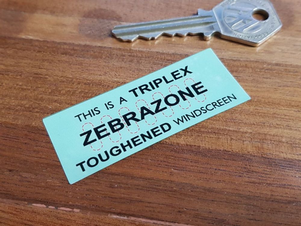 Triplex Zebrazone Toughened Windscreen Double Sided Glass Window Sticker 2.5"