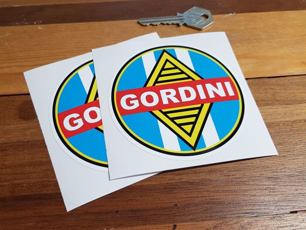 Renault Gordini Round Lighter Style Stickers. 4" or 4.5" Pair.