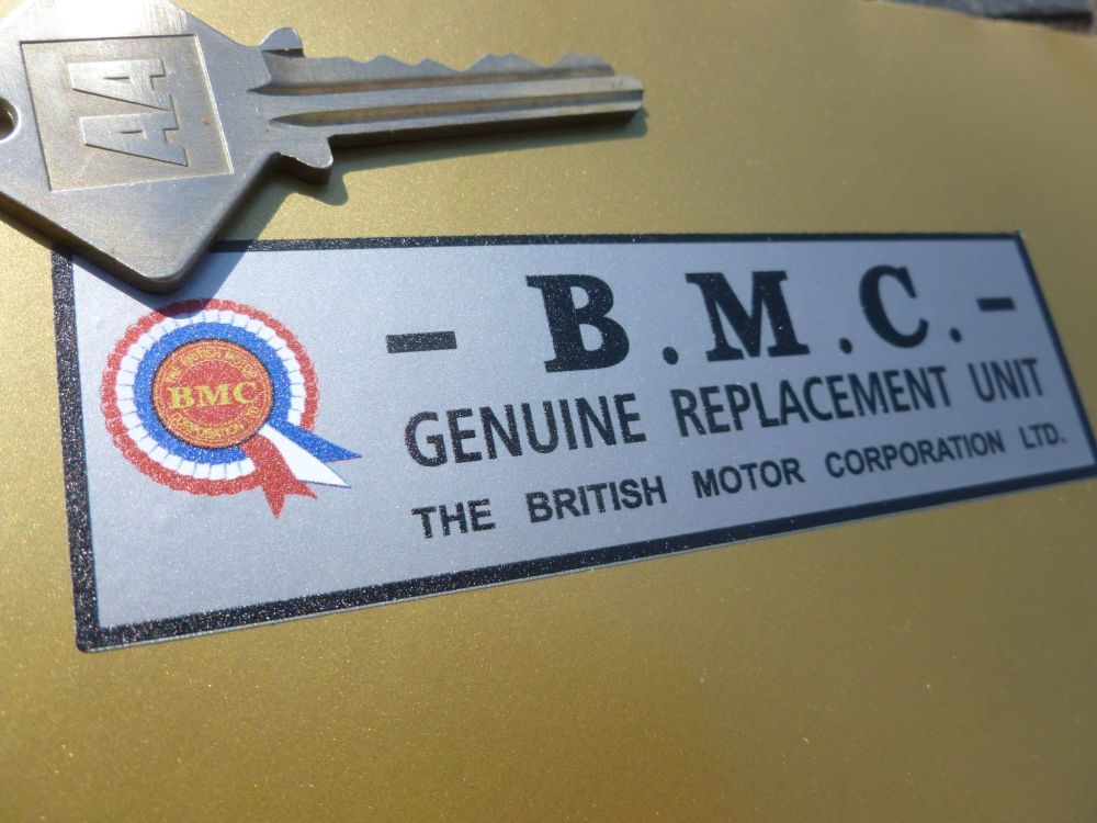 BMC Genuine Replacement Unit Gold Seal style works  engine rebuild sticker.