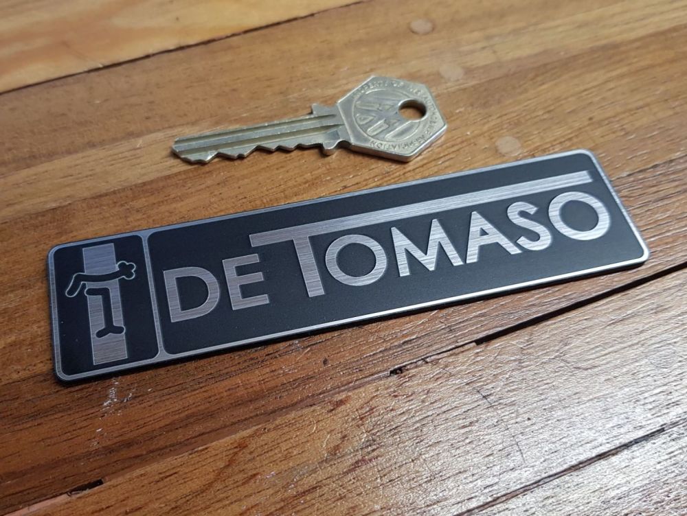 De Tomaso Oblong Self-Adhesive Badge. 4.75".