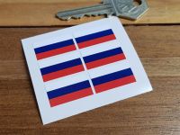 Russia Russian Flag Small Coloured Stickers. Set of 6. 25mm.