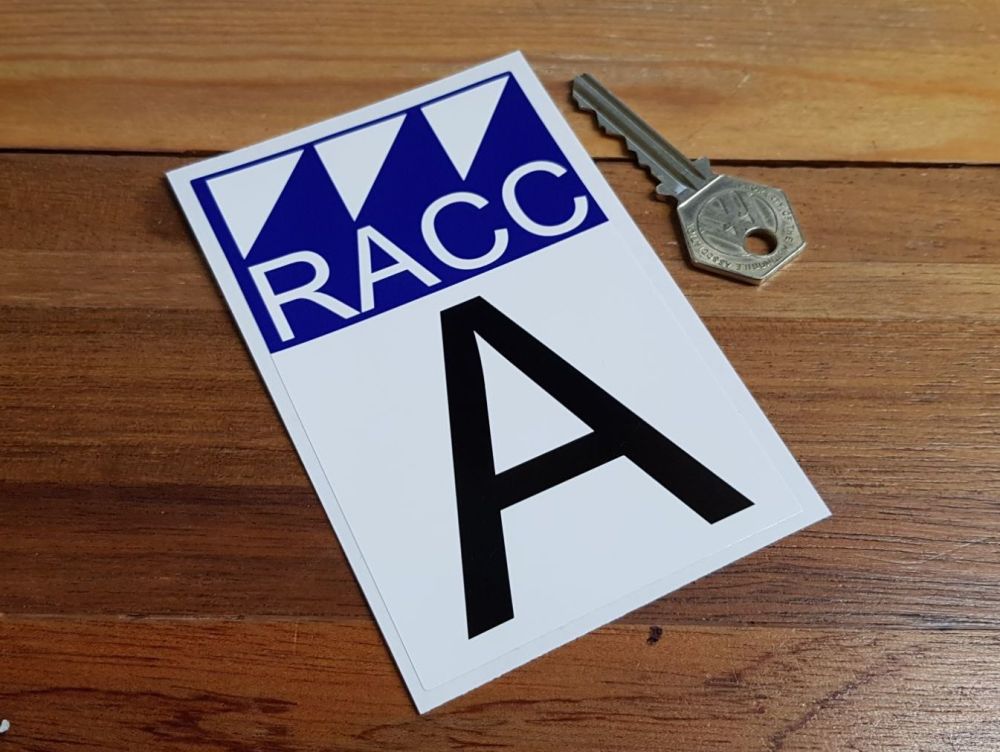 RACC Class A Rally Sticker. 4.5