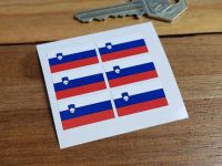 Slovenian Flag Small Coloured Stickers. Set of 6. 25mm.