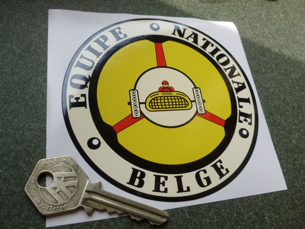 Equipe National Belge Old Style Car Sticker. 110mm.