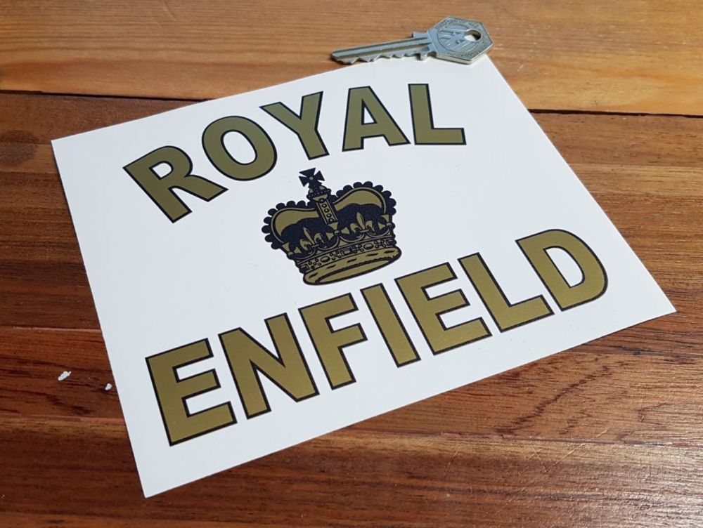 Royal Enfield Cut Text & Crown Sticker 5.75"