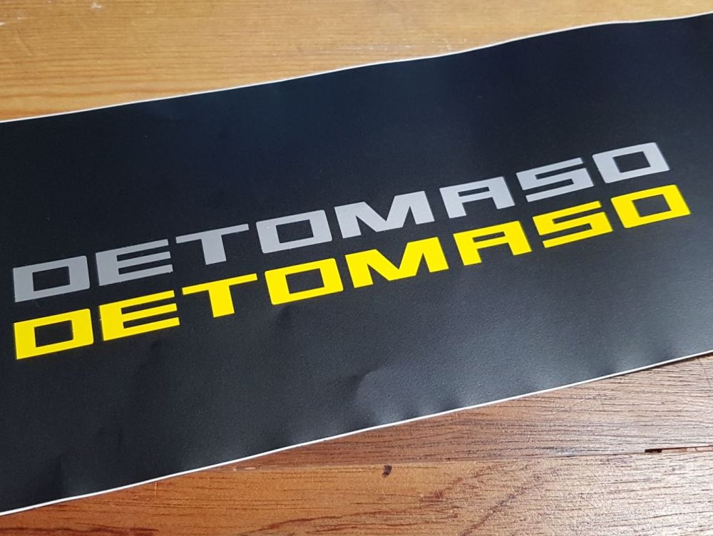 De Tomaso Cut Vinyl Text Stickers 8" Pair