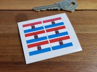 Luxembourg Flag Small Coloured Stickers. Set of 6. 25mm.
