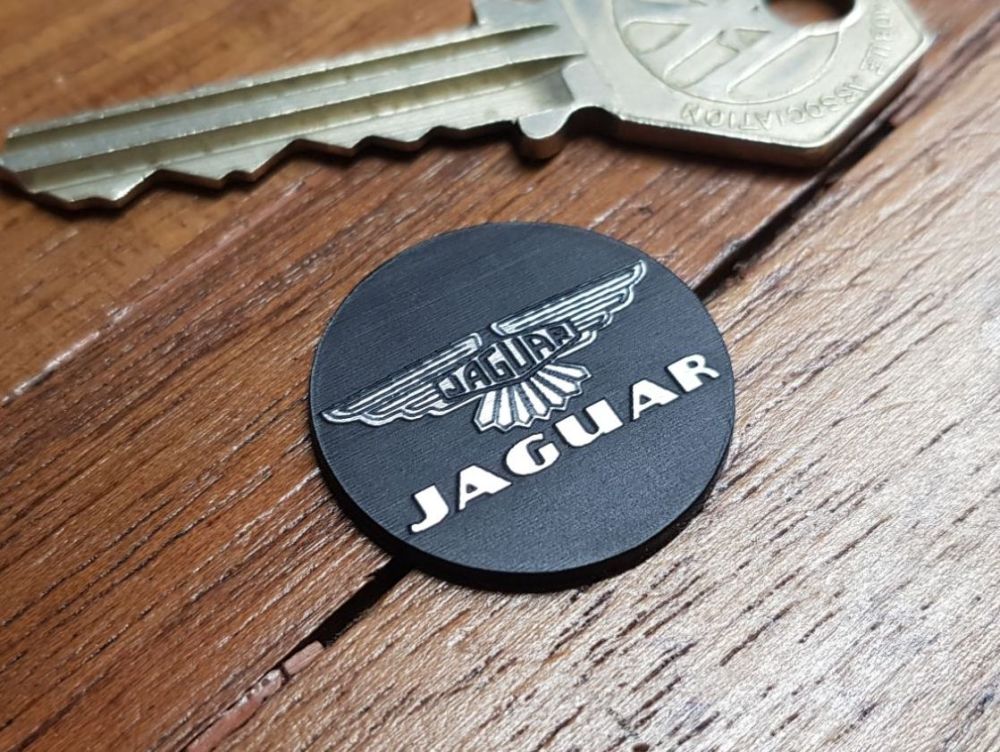 Jaguar Winged Logo Circular Self Adhesive Car Badge 25mm