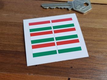 Hungary Flag Small Coloured Stickers. Set of 6. 25mm.