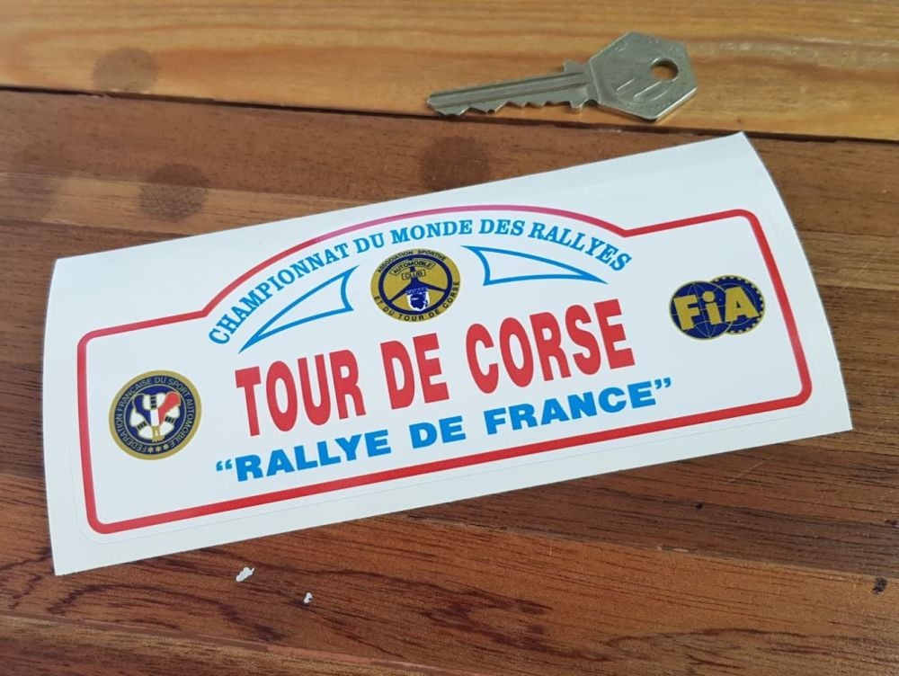 Tour De Corse Rallye De France Rally Plate Style Sticker. 6".