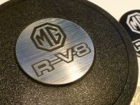 MG R-V8 Style Self-Adhesive Steering Wheel Badge. 39mm.
