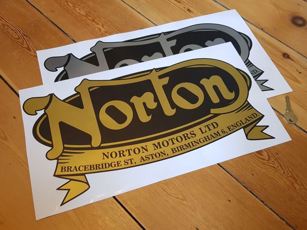 Norton Motors Ltd Oval & Banner Logo Sticker 17.5"