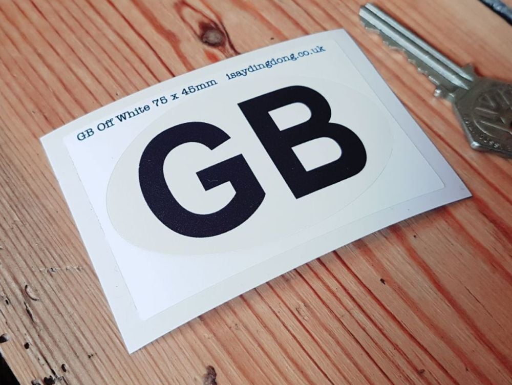 GB Off-White ID Plate Sticker - 3" or 4"