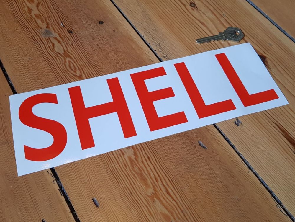 Shell Capital Text Cut Vinyl Sticker - Style A - 11"