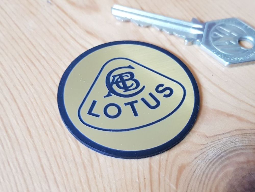Lotus Old Style Gold Self Adhesive Car Badge 50mm