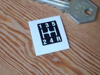 Gear Shift Lever Pattern Sticker - 5 Speed & Bottom Right Reverse - 20mm