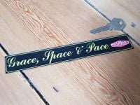 Grace, Space and Pace Jaguar Window Sticker - 8" or 11.5"
