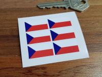Czech Republic Flag Small Coloured Stickers. Set of 6. 25mm.
