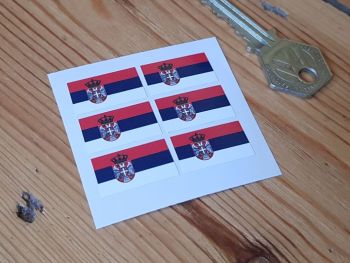 Serbia Flag Small Coloured Stickers. Set of 6. 25mm.