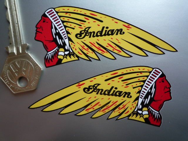 Indian Chief's Head Stickers - Yellow - 4