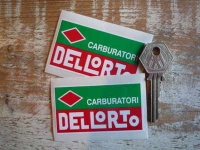 Dellorto Carburatori, Red & Green With Diamond Stickers Pair 2.75