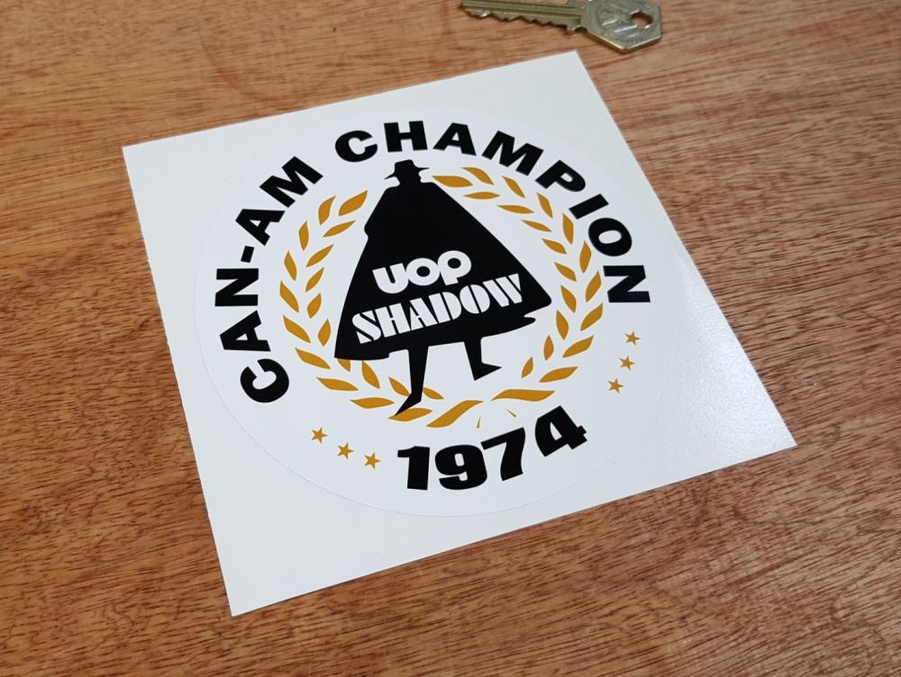 Can-Am Champion 1974 Uop Shadow Sticker. 4" or 5".