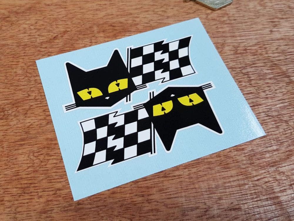 SEV Marchal Le Mans 24 Hour Cat & Chequered Flag Stickers. 3