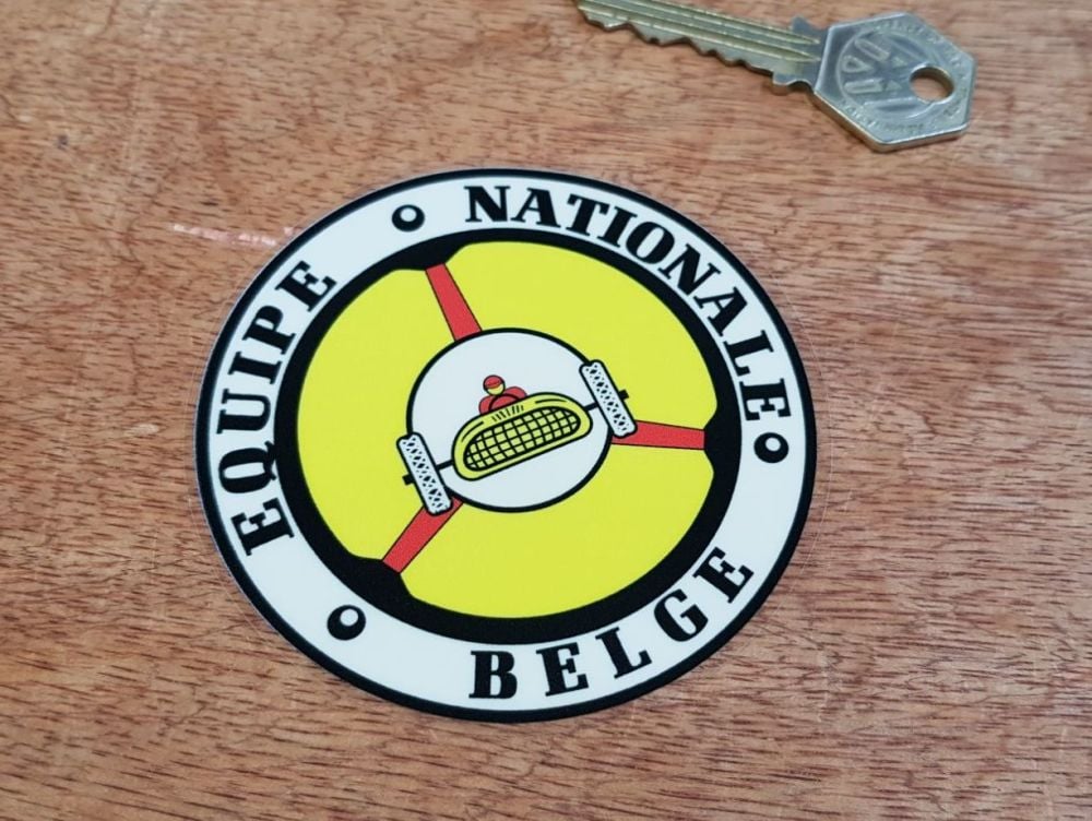 Equipe Nationale Belge Old Style Window Sticker. 90mm.