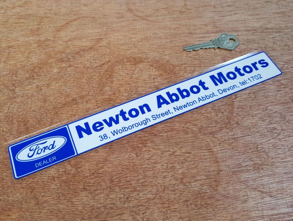 Newton Abbot Motors Ford Dealer Sticker - White Style - 11.25