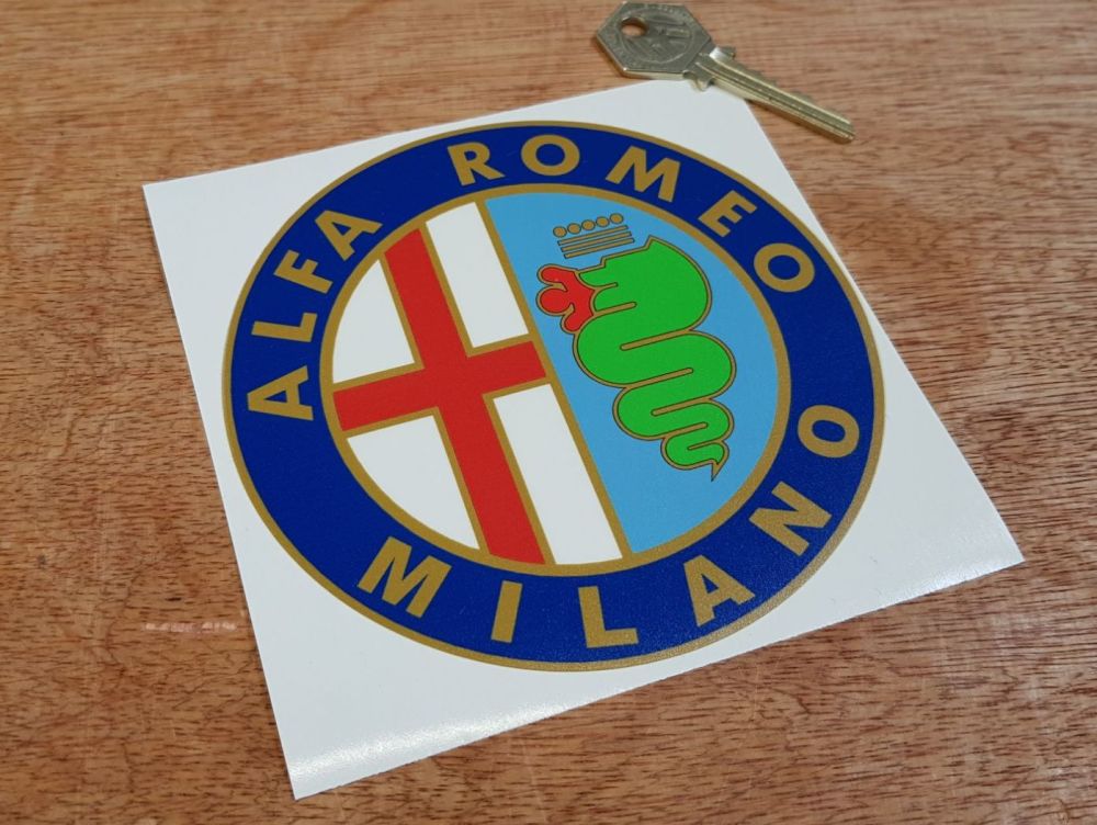 Alfa Romeo Milano Circular on Clear Sticker 5"