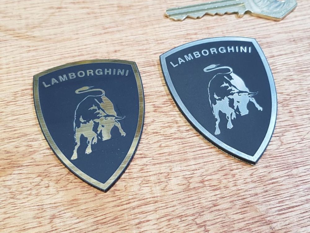 Lamborghini Shield Laser Cut Self Adhesive Car Badge. 2.5".