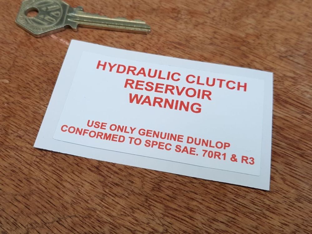 Hydraulic Clutch Reservoir Warning Sticker 3