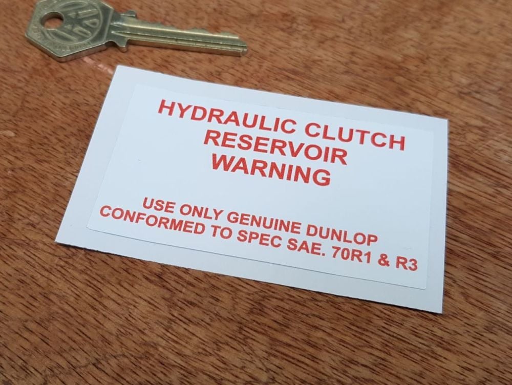 Hydraulic Clutch Reservoir Warning Sticker 3"
