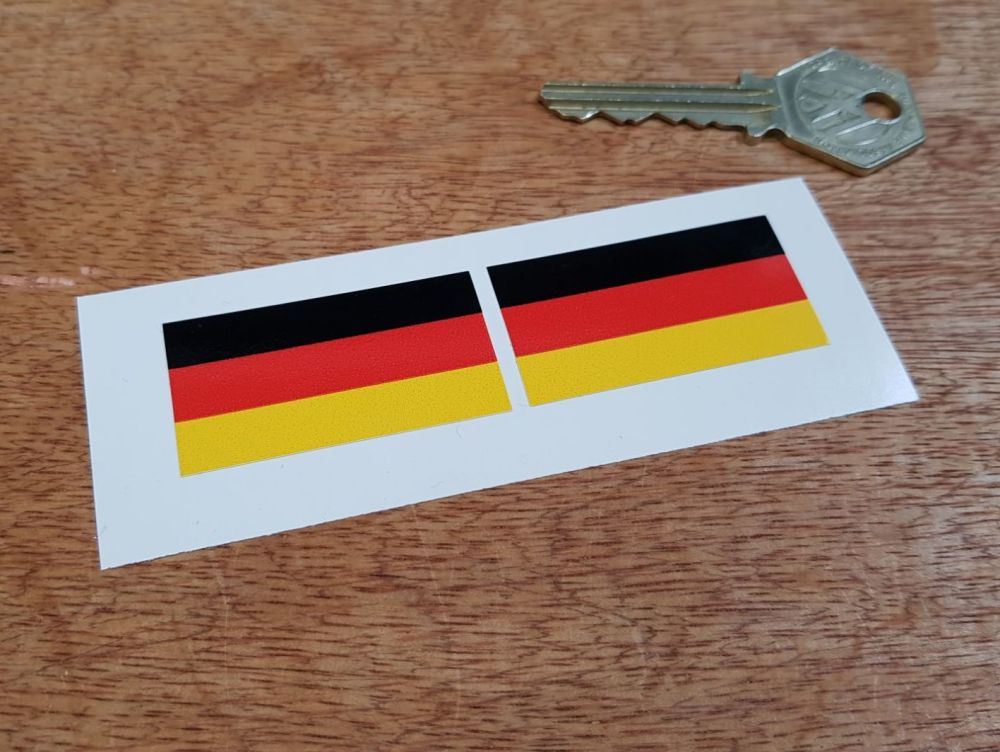 German Flag Oblong Stickers. 45mm Pair.