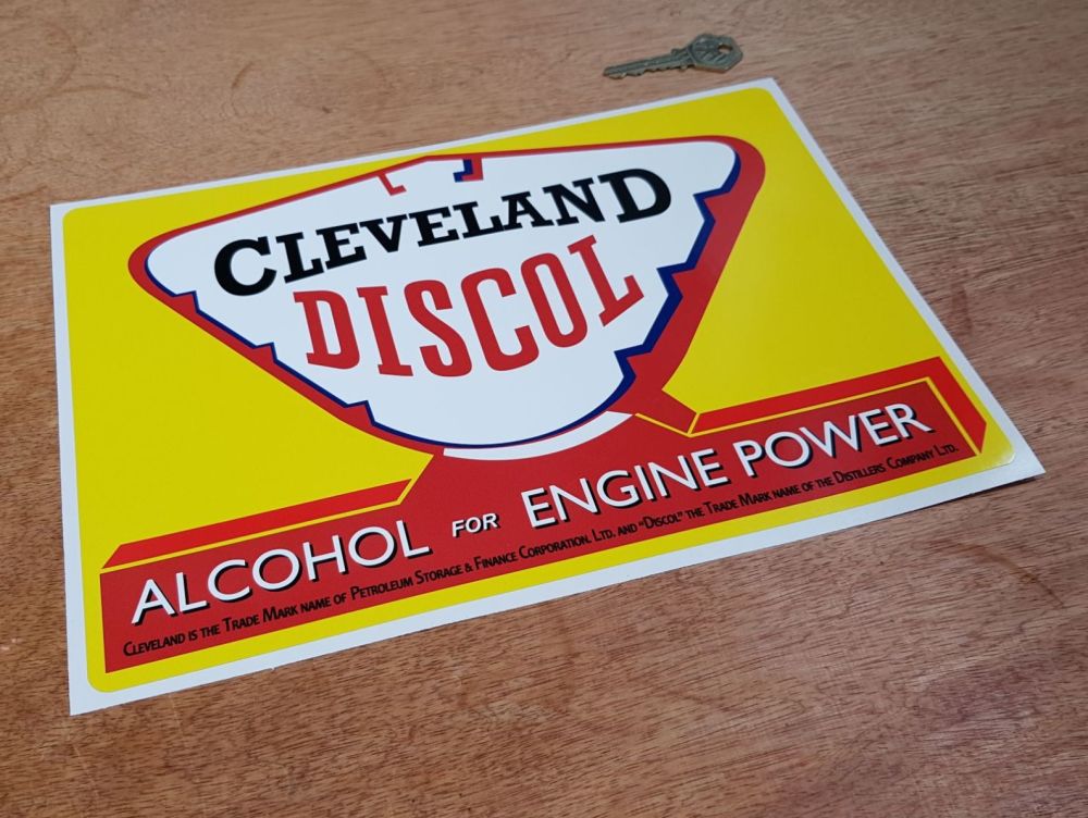 Cleveland Discol Alcohol for Engine Power Sticker 12"