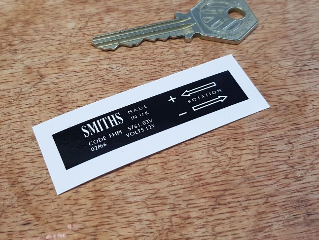 Smiths Heater Label FHM 5761:03V 02/66 Sticker 64mm